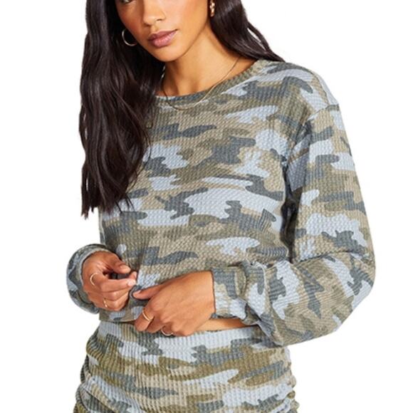 NWT BB Dakota Incognito Thermal Crop Top In Sage Camo Size 2X Fits 18/20 - Picture 1 of 7